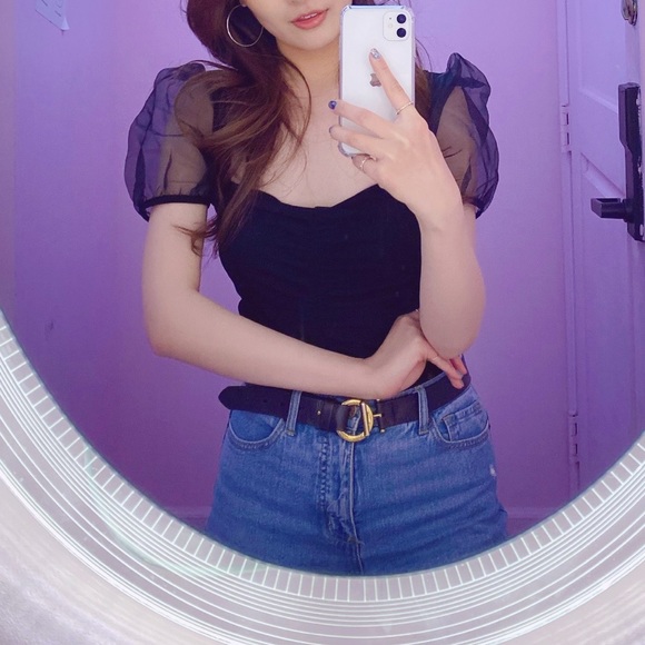 Zara Organza Sleeve Bodysuit - Picture 1 of 4